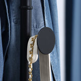 easycomfort easycomfort appendiabiti da terra con 8 ganci struttura in acciaio con base in marmo 35x35x170cm nero