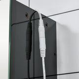 easycomfort easycomfort armadietto con specchio da bagno a parete in mdf con 3 armadietti 3 ripiani e luce led 90x15x65 cm nero