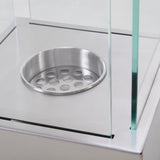 easycomfort easycomfort camino a bioetanolo da tavolo con bruciatore da 0 4l biocamino in acciaio e vetro per interni ed esterni 20x20x33cm argento