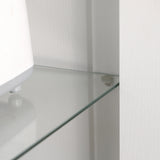 easycomfort easycomfort credenza moderna a 2 ante con mensole regolabili in legno e vetro 76x36x160cm bianco