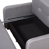 easycomfort easycomfort divano letto 2 posti 2 in 1 con vano contenitore e design moderno letto singolo imbottito e rivestito in lino grigio