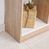 easycomfort easycomfort mobile libreria a 8 ripiani per soggiorno e camera da letto in legno 100x27x124 cm rovere e bianco ean 8054111845847