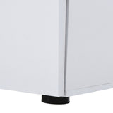 easycomfort easycomfort mobiletto da ufficio multiuso con serratura armadietto per documenti con 2 ante e mensola interna in legno bianco 80x40x80cm