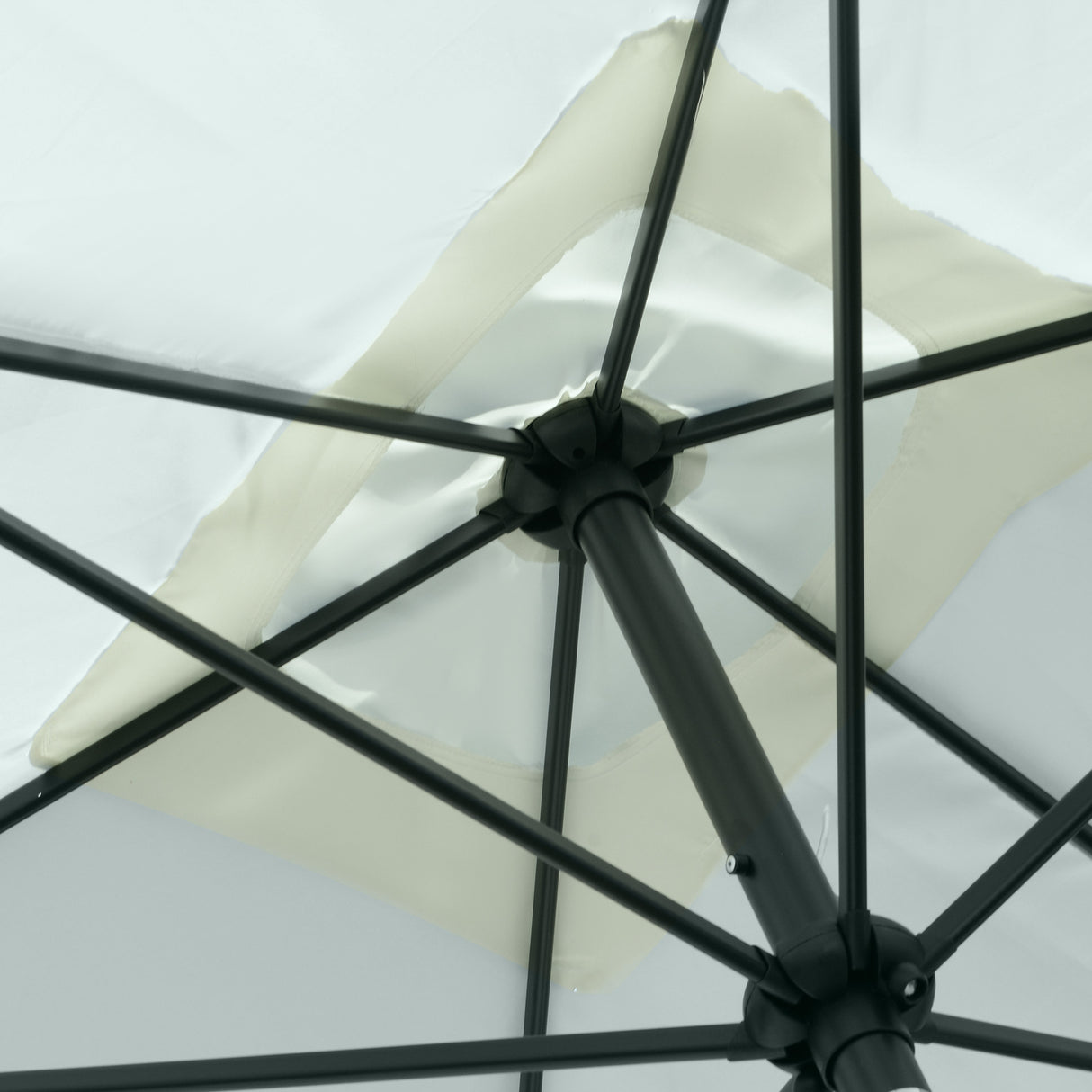 easycomfort easycomfort ombrellone rettangolare 2x3 m da giardino con apertura a manovella e inclinazione regolabile beige
