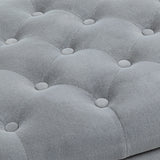 easycomfort easycomfort panca fondo letto in tessuto vellutato con spazio portaoggetti e braccioli 126x48 5x57 cm grigio