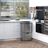 easycomfort easycomfort pattumiera 72l a 3 scomparti con sensore infrarossi e apertura automatica in acciaio e abs 42x30x81 cm