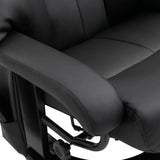 easycomfort easycomfort poltrona relax reclinabile e massaggiante con pouf poggiapiedi e telecomando 76x80x102 cm nero