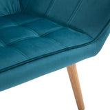 easycomfort easycomfort poltroncina da camera design scandinavo poltrona in velluto e legno color petrolio per soggiorno o ufficio 67x61 5x71cm ean 8055776913292