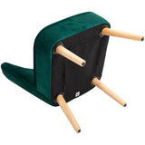 easycomfort easycomfort poltroncina stile nordico dal design ergonomico in legno e velluto verde per casa e soggiorno 57 x 68 x 76 cm ean 8055776914923