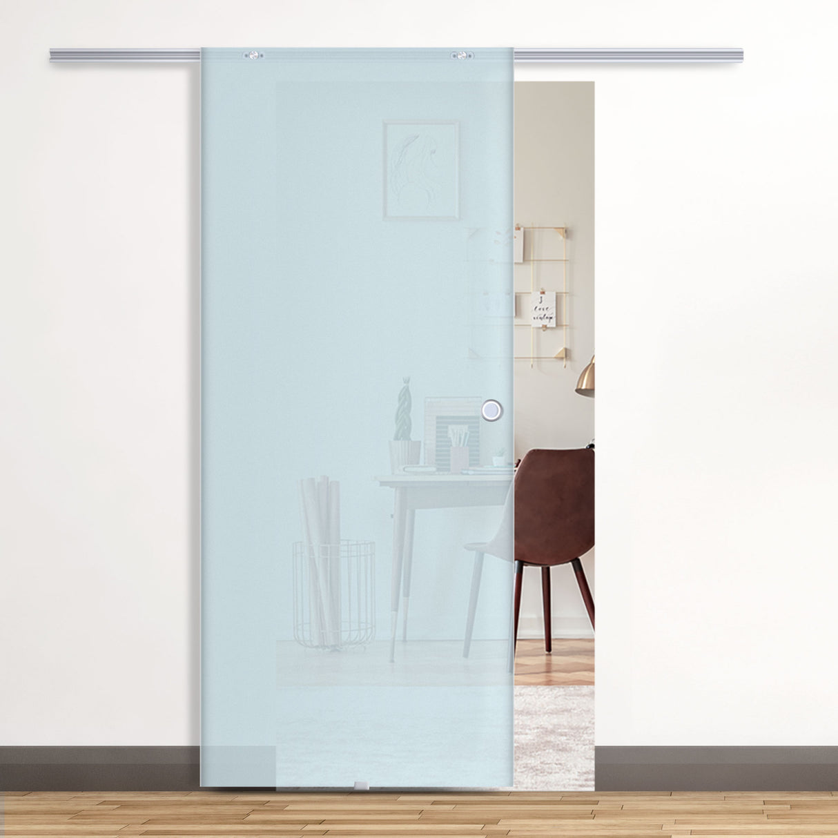 easycomfort easycomfort porte scorrevoli in vetro satinato da interni con binario b3 in alluminio per bagno cucina studio 205x90x08cm ean 8055776911267