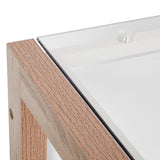 easycomfort easycomfort scrivania moderna di design in legno e vetro temperato con cassetto bianca e color legno per ufficio 120x60x75cm ean 8054144130002