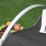 easycomfort easycomfort set 2 sdraio da giardino e tavolino con vetro lettino prendisole con tessuto traspirante 59 x 169 x 66cm nero grigio ean 8054144134192