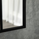 easycomfort easycomfort specchio moderno a parete e a forma di arco 70x50 cm per camera da letto e soggiorno in metallo nero e vetro