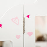 easycomfort easycomfort toeletta per bambini con sgabello tavolo trucco con triplo specchio e cassetto 63x40x85 5cm bianco