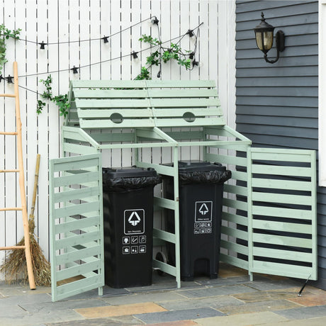immagine-1-easycomfort-easycomfort-box-copri-bidoni-spazzatura-da-esterno-240l-porte-e-coperchio-apribili-in-legno-di-abete-131x85x125cm-verde-chiaro-ean-8055776913049