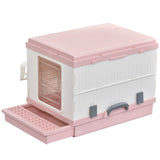 immagine-1-easycomfort-easycomfort-lettiera-portatile-per-gatti-con-coperchio-vassoio-estraibile-e-paletta-rosa-e-bianca-ean-8054111845793