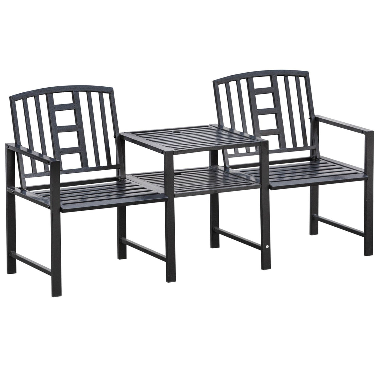 immagine-1-easycomfort-easycomfort-panchina-da-giardino-moderna-2-posti-con-tavolino-e-foro-per-ombrellone-ean-8054144138145