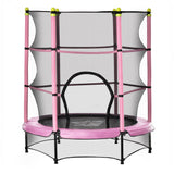 immagine-1-easycomfort-easycomfort-tappeto-elastico-per-bambini-3-6-anni-con-rete-bordo-imbottito-e-corde-elastiche-trampolino-da-giardino-140x158cm-rosanero