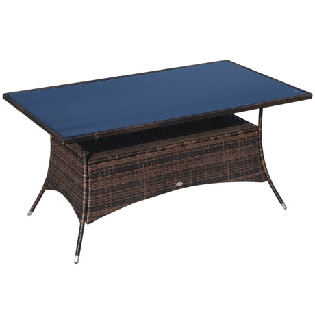 immagine-1-easycomfort-easycomfort-tavolino-da-giardino-in-pe-rattan-con-ripiano-inferiore-marrone-150x85x74cm-ean-8054144137292