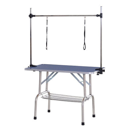 immagine-1-easycomfort-easycomfort-tavolo-da-toelettatura-per-cani-e-gatti-con-barra-in-acciaio-regolabile-e-vassoio-porta-attrezzi-107-x-60-x-170cm-ean-8054144137957