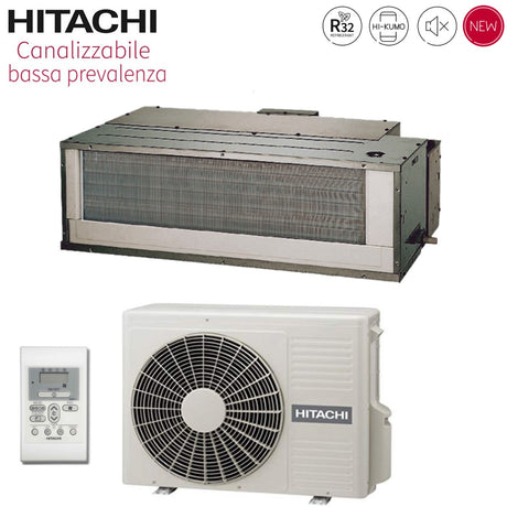immagine-1-hitachi-climatizzatore-condizionatore-hitachi-inverter-canalizzato-bassa-prevalenza-9000-btu-rad-25rpe-r-32-wi-fi-optional-con-comando-a-parete-novita