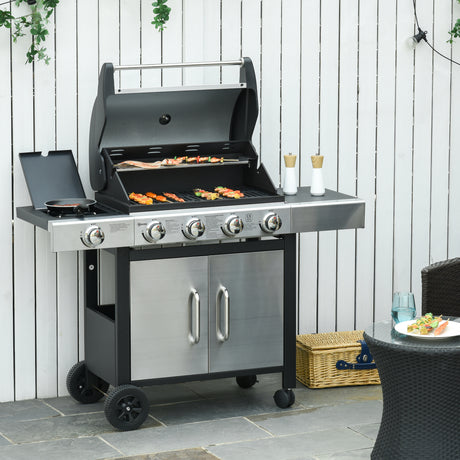 immagine-2-easycomfort-easycomfort-barbecue-gas-con-coperchio-e-5-bruciatori-totali-da-15-2kw-termometro-mensola-e-4-ruote-128x50x113cm-nero-e-acciaio