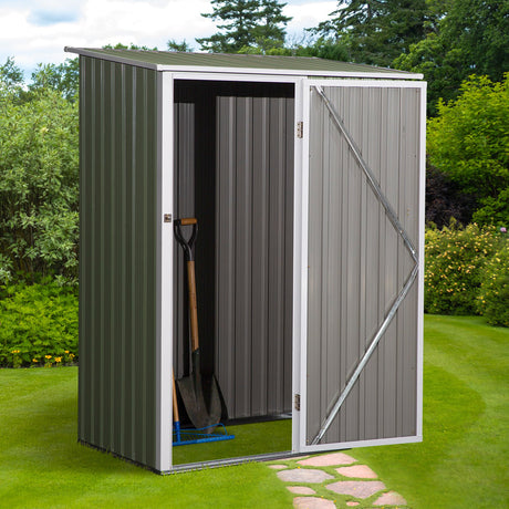 immagine-2-easycomfort-easycomfort-casetta-da-giardino-porta-utensili-in-lamiera-di-acciaio-capanno-da-giardino-in-acciaio-con-porte-scorrevoli-143x89x186cm-verde-chiaro-ean-8054144139067