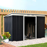 immagine-2-easycomfort-easycomfort-casetta-da-giardino-porta-utensili-in-lamiera-di-acciaio-con-porte-scorrevoli-280x130x172cm-grigio-nero