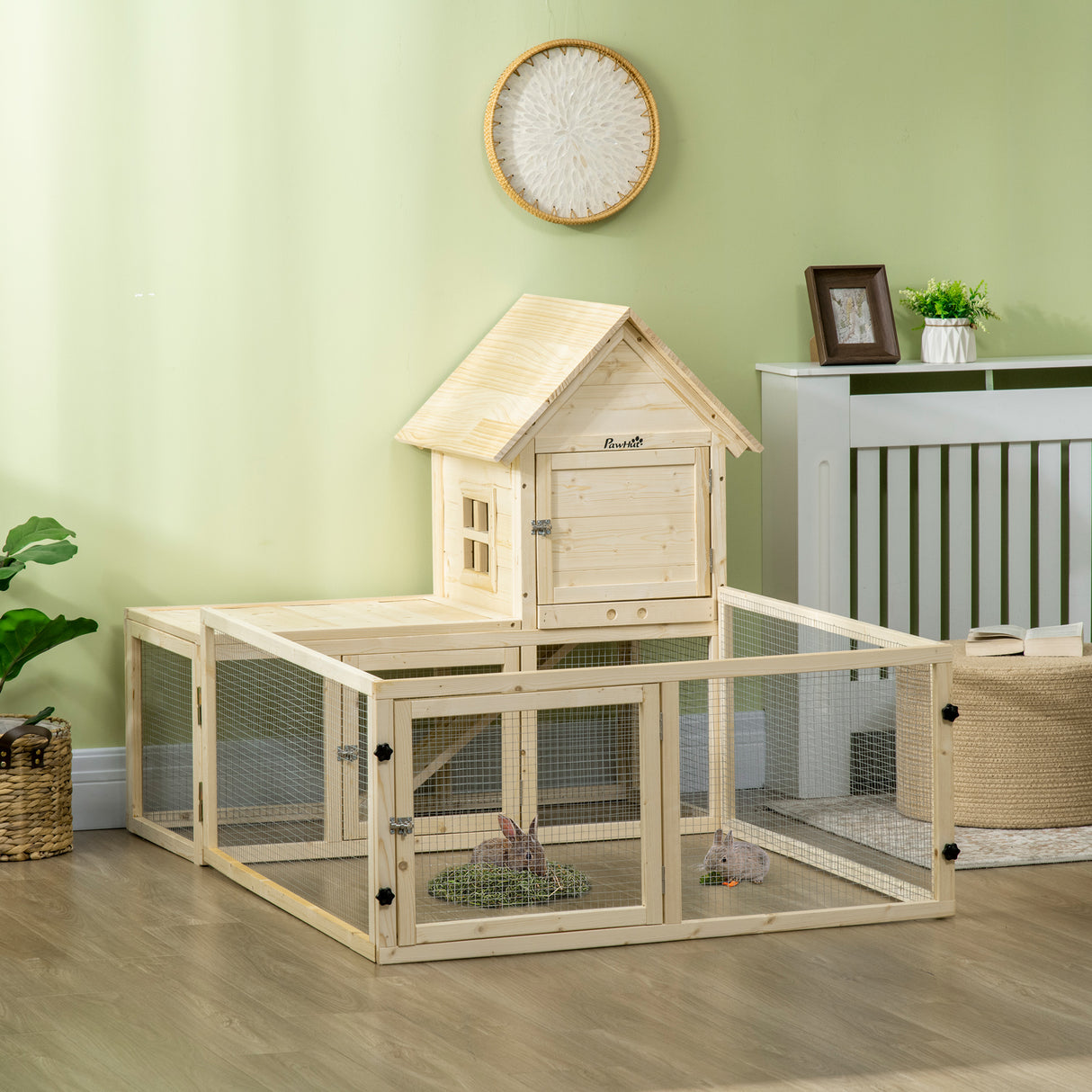 immagine-2-easycomfort-easycomfort-conigliera-per-interno-in-legno-dabete-con-vassoio-estraibile-3-porte-e-area-esterna-151-5x106x97-cm