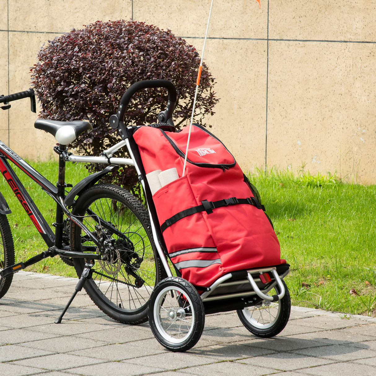 immagine-2-easycomfort-easycomfort-rimorchio-bici-2-in-1-pieghevole-e-portatile-con-borsa-da-trasporto-in-tessuto-oxford-53x43x110-cm