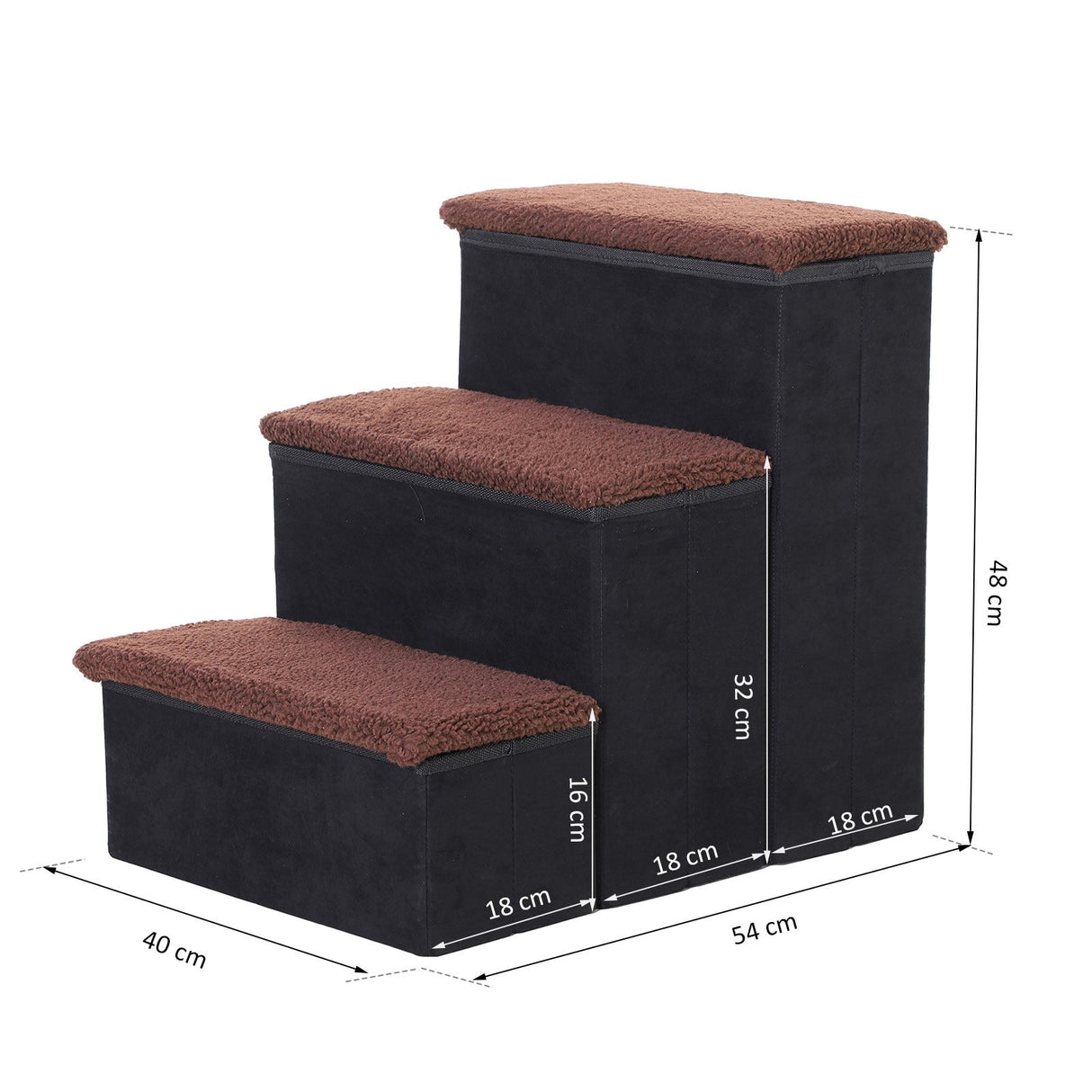immagine-2-easycomfort-easycomfort-scaletta-per-animali-domestici-con-vani-contenitore-marrone-e-nero-in-pile-ean-8054144130064