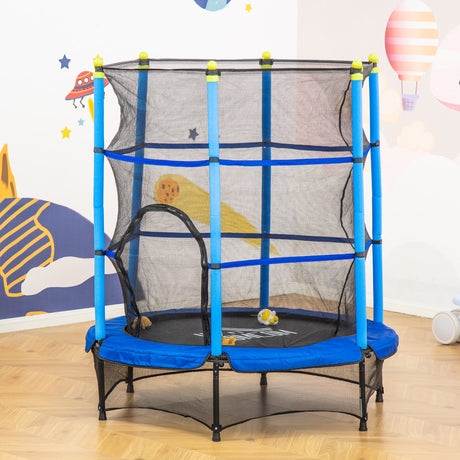 immagine-2-easycomfort-easycomfort-tappeto-elastico-per-bambini-3-6-anni-con-rete-bordo-imbottito-e-corde-elastiche-trampolino-da-giardino-140x160cm-blu-e-nero