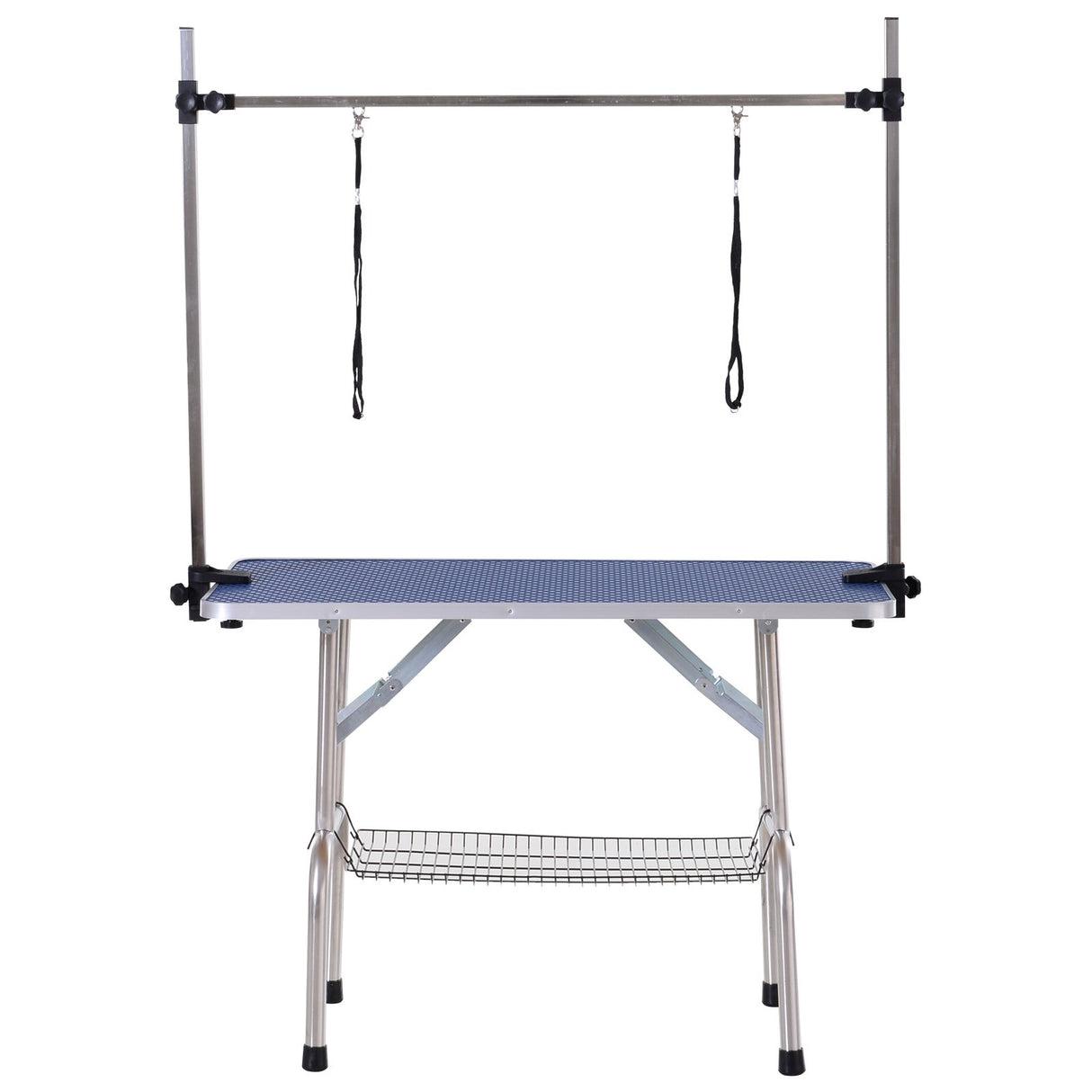 immagine-2-easycomfort-easycomfort-tavolo-da-toelettatura-per-cani-e-gatti-con-barra-in-acciaio-regolabile-e-vassoio-porta-attrezzi-107-x-60-x-170cm-ean-8054144137957