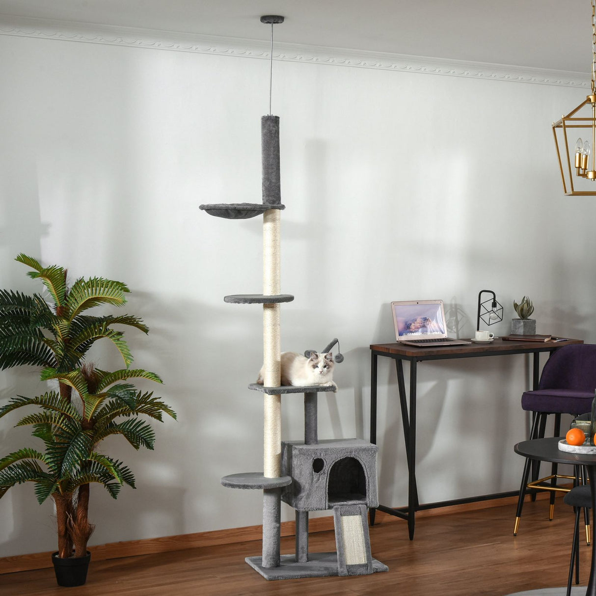 immagine-2-easycomfort-easycomfort-tiragraffi-a-soffitto-multilivello-per-gatti-corde-in-sisal-piattaforme-casetta-e-amaca-grigio-60x40x230-280cm