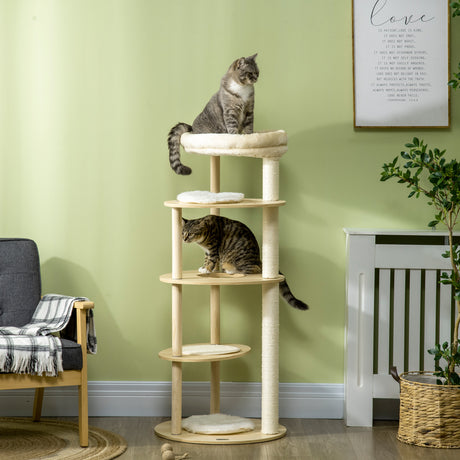 immagine-2-easycomfort-easycomfort-tiragraffi-per-gatti-in-truciolato-e-legno-di-pino-con-lettino-e-piattaforme-54x123-5-cm