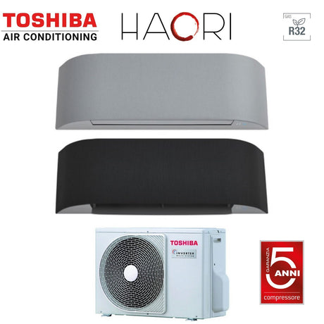immagine-2-toshiba-climatizzatore-condizionatore-toshiba-dual-split-inverter-serie-haori-1313-1212-con-ras-2m18u2avg-e-r-32-wi-fi-integrato-1300013000-1200012000-colore-grigio-chiaro-e-grigio-scuro