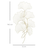 immagine-3-easycomfort-easycomfort-decorazione-murale-3d-in-metallo-wall-art-dorata-a-forma-di-foglia-di-ginkgo-51-x-94-5cm