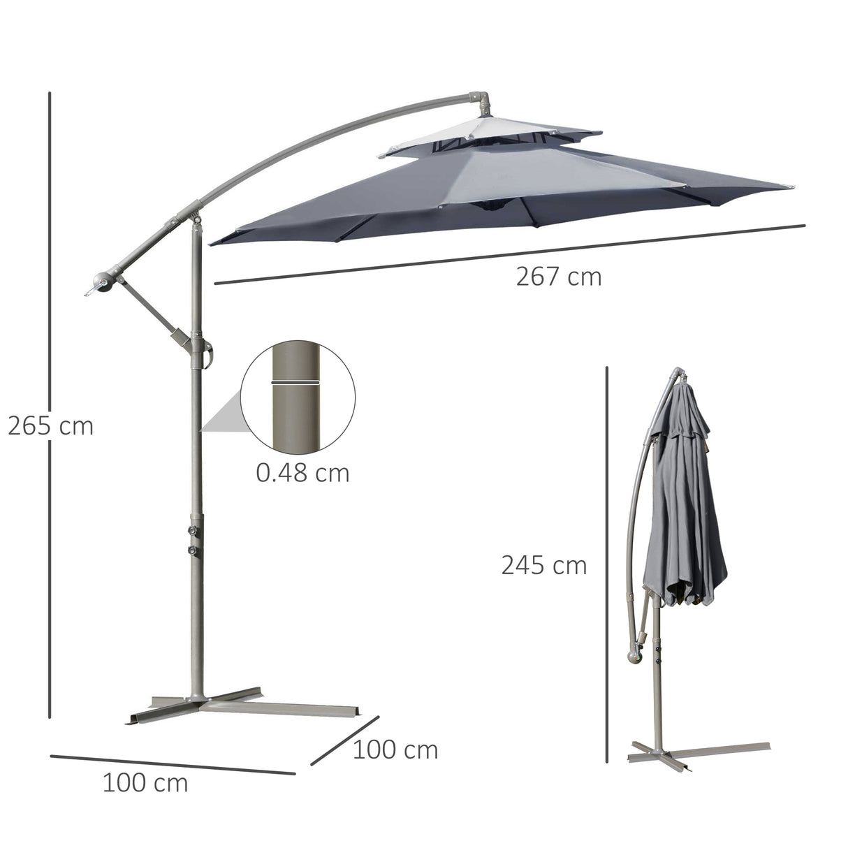 immagine-3-easycomfort-easycomfort-ombrellone-a-braccio-2-7x2-7-m-con-tettuccio-regolabile-a-2-livelli-e-base-a-croce-grigio