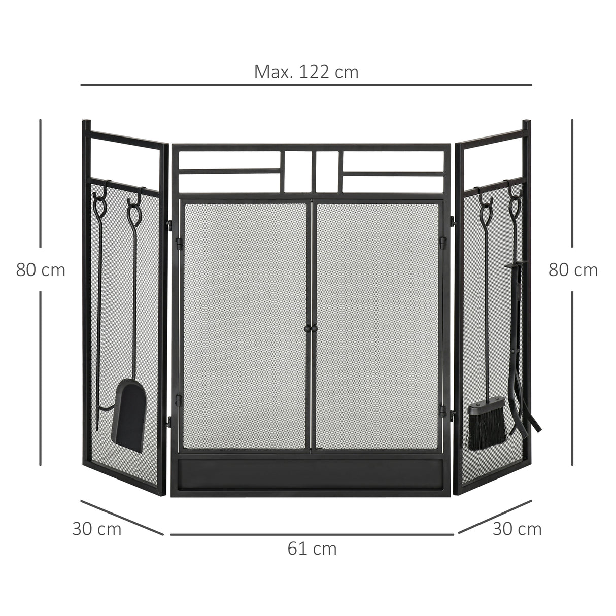 immagine-3-easycomfort-easycomfort-parascintille-camino-moderno-parafuoco-pieghevole-con-2-porte-in-metallo-nero