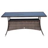 immagine-3-easycomfort-easycomfort-tavolino-da-giardino-in-pe-rattan-con-ripiano-inferiore-marrone-150x85x74cm-ean-8054144137292
