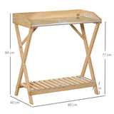 immagine-3-easycomfort-easycomfort-tavolo-da-giardinaggio-in-legno-con-piano-in-metallo-antiruggine-e-ripiano-portaoggetti-80x40x84cm