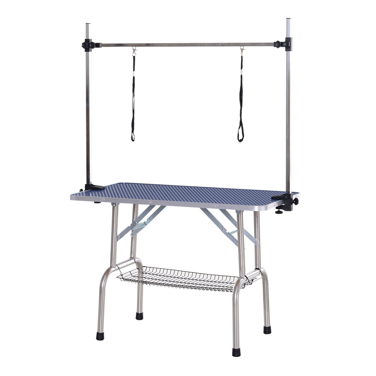 immagine-3-easycomfort-easycomfort-tavolo-da-toelettatura-per-cani-e-gatti-con-barra-in-acciaio-regolabile-e-vassoio-porta-attrezzi-107-x-60-x-170cm-ean-8054144137957