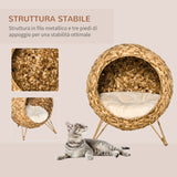 immagine-4-easycomfort-easycomfort-cesta-per-gatti-adulti-fino-a-5kg-cuccia-per-gatti-in-rattan-sintetico-marrone-52x58cm