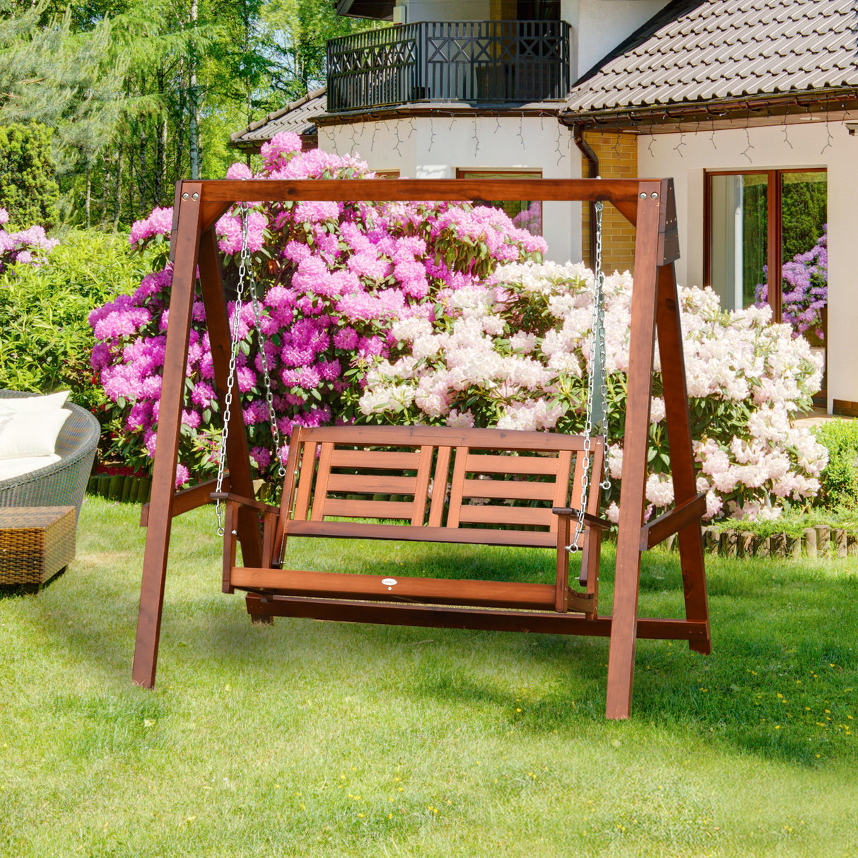 immagine-4-easycomfort-easycomfort-dondolo-da-giardino-in-legno-a-2-posti-con-catene-in-metallo-arredamento-da-esterno-color-teak-160x121x165cm