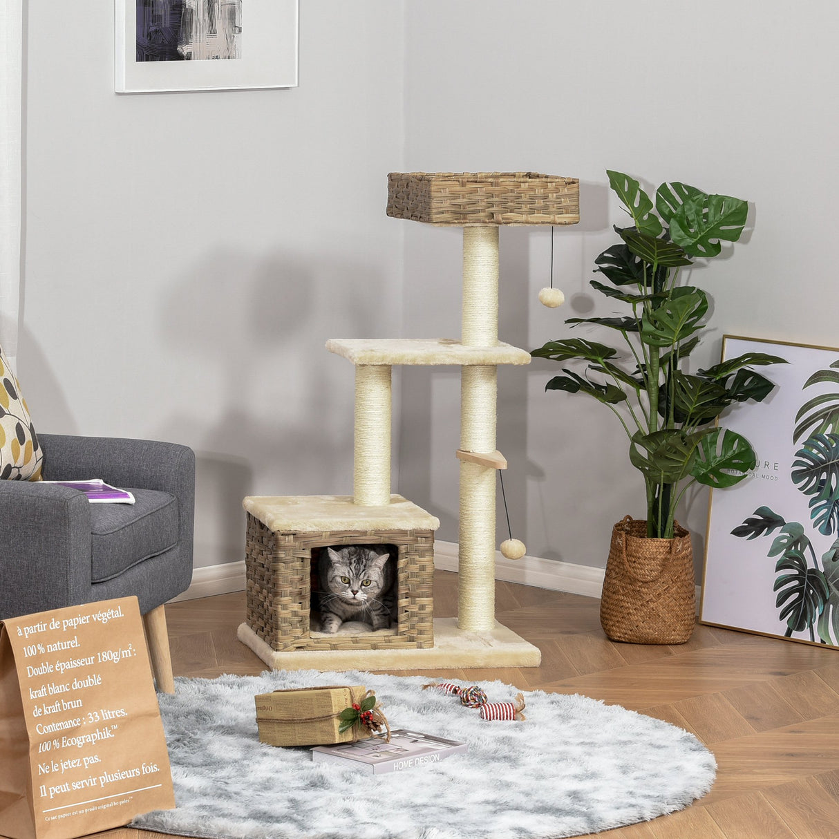 immagine-4-easycomfort-easycomfort-tiragraffi-a-colonna-da-109cm-per-gatti-fino-a-5kg-con-cuccia-giochi-e-pali-in-corda-beige-60x40x109cm-ean-8055776912288