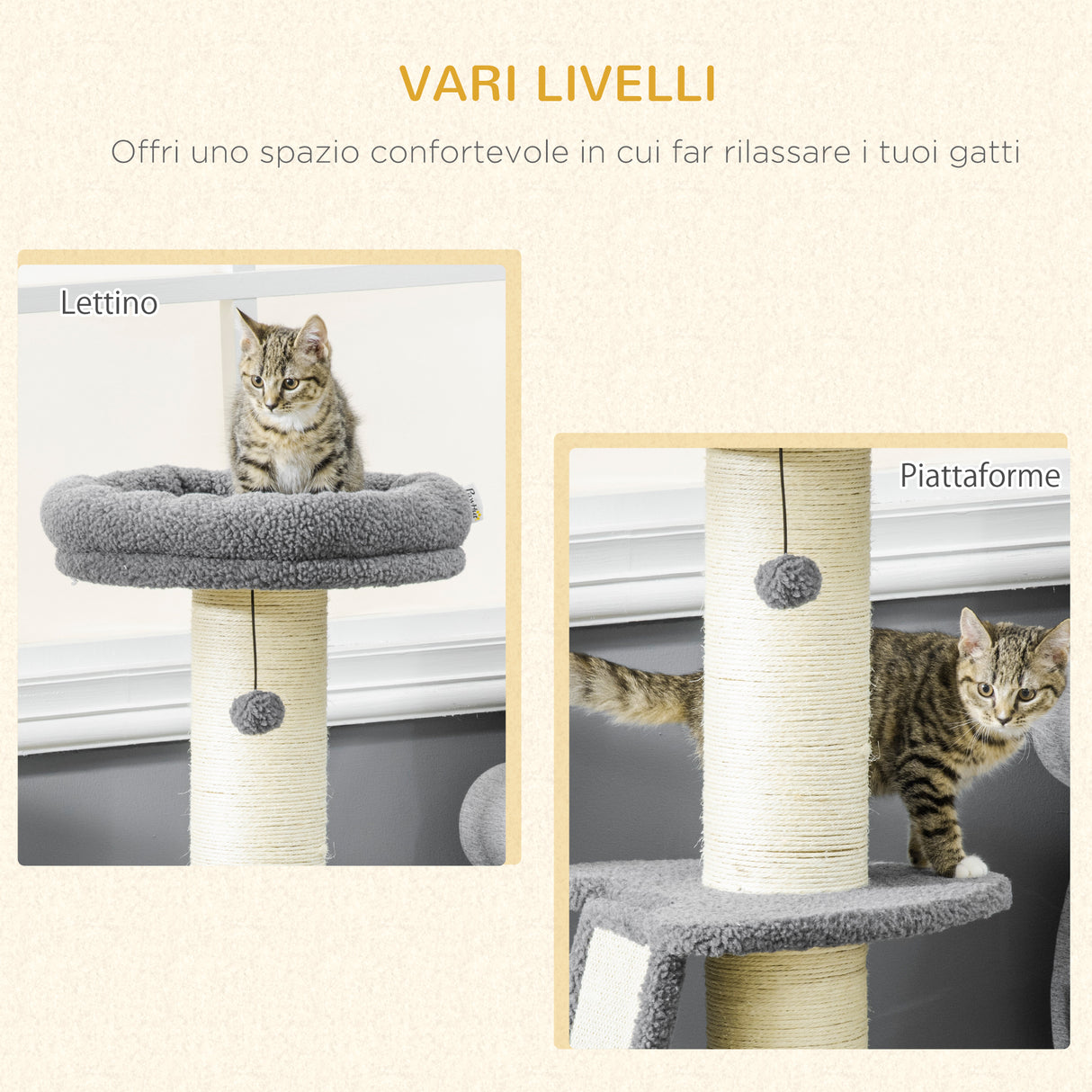 immagine-4-easycomfort-easycomfort-torre-per-gatti-tiragraffi-con-palline-e-posatoi-in-truciolato-sisal-e-finto-vello-dagnello-48x48x92-cm