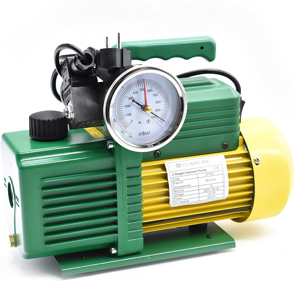 immagine-4-no-brand-pompa-vuoto-bistadio-klimaline-completa-di-vacumetro-e-valvola-solenoide-per-impianti-gas-hfo-r32-r410-r1234yf-85-lmin-motore-antideflagrante-per-condizionamento-climatizzatore