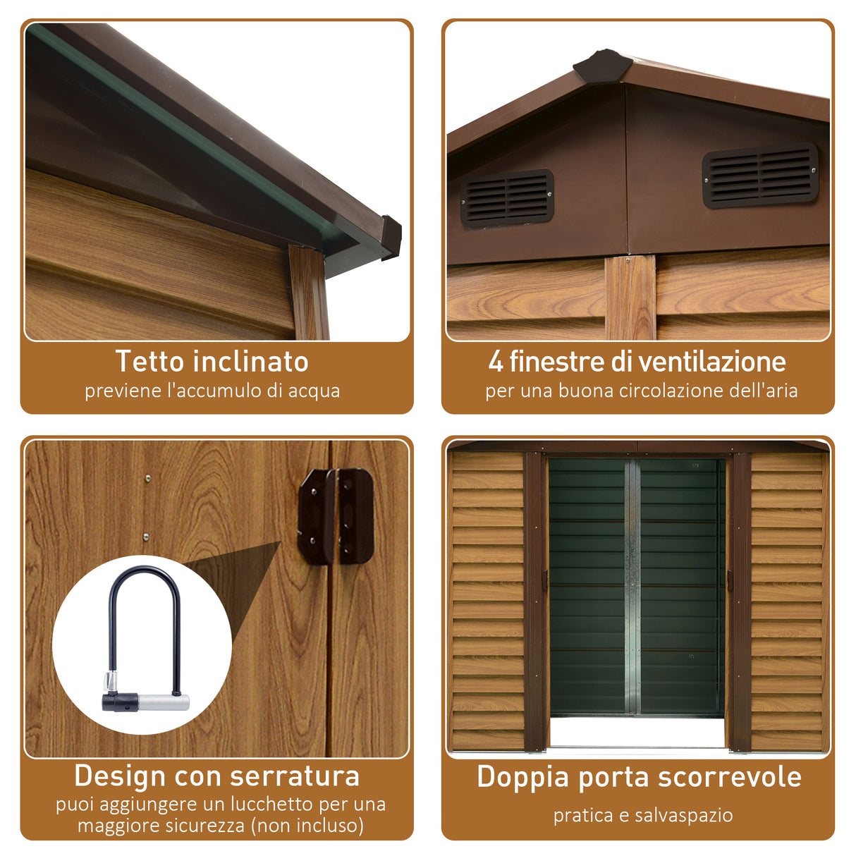 immagine-5-easycomfort-easycomfort-casetta-da-giardino-porta-attrezzi-in-acciaio-con-porte-scorrevoli-e-prese-daria-196x236x208cm-marrone