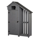 immagine-5-easycomfort-easycomfort-casetta-porta-attrezzi-da-giardino-in-legno-di-abete-impermeabile-con-ripiani-e-legnaia-grigia-129x51-5x180cm-ean-8055776911342