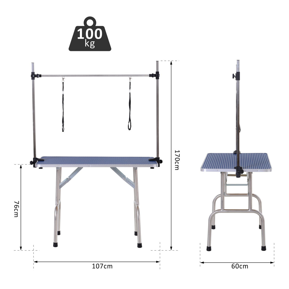immagine-5-easycomfort-easycomfort-tavolo-da-toelettatura-per-cani-e-gatti-con-barra-in-acciaio-regolabile-e-vassoio-porta-attrezzi-107-x-60-x-170cm-ean-8054144137957